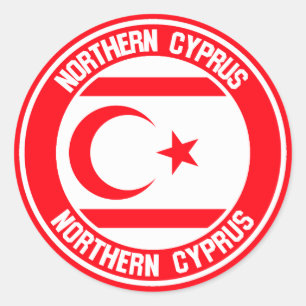 Emblem i norra Cypern Runt Klistermärke