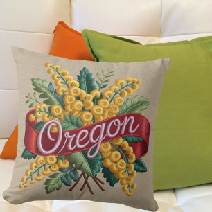 Emblem i Oregon State Flowers Kudde