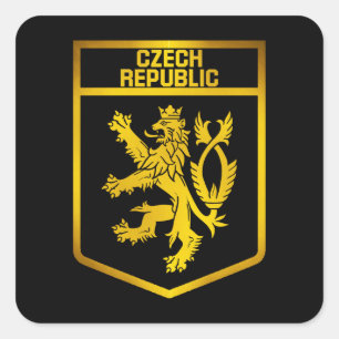 Emblem i Tjeckien Fyrkantigt Klistermärke