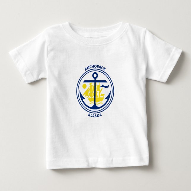 Emblem of Anchorage, Alaska Baby T-Shirt (Framsida)