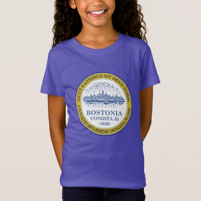 Emblem of Boston, Massachusetts T-Shirt (Framsida)