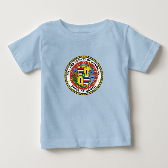 Emblem of city Honolulu, Hawaii Baby T-Shirt (Framsida)
