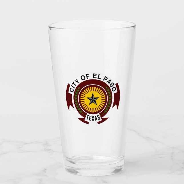 Emblem of City of El Paso, Texas Glass Glaskopp (Framsida)