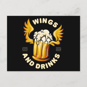 Emblem-öldrycker och vingar vykort