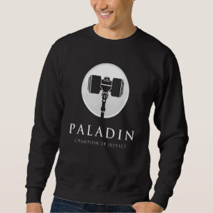 Emblem Paladin Gamer Class Hammer Video Game Playe Lång Ärmad Tröja