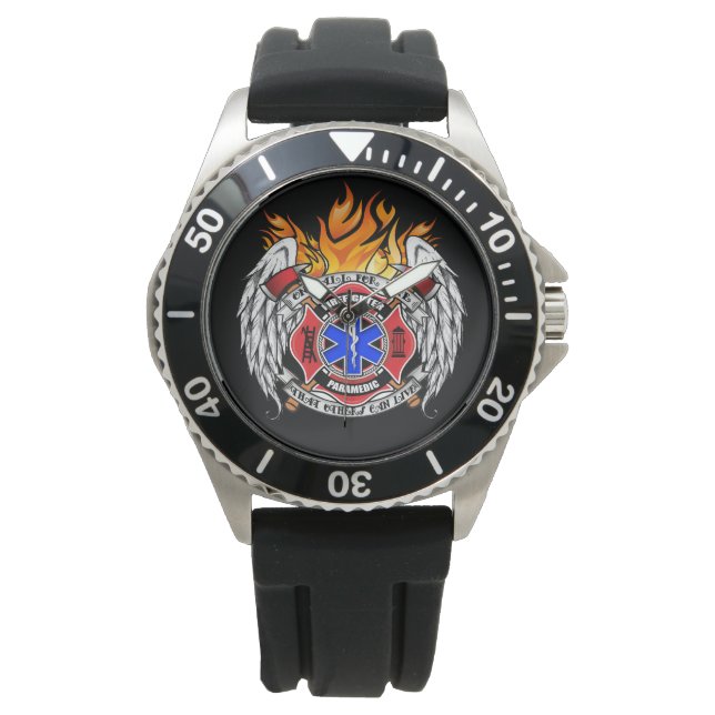 Emblem Watch för brandgator/Medic Combination Armbandsur (Framsida)