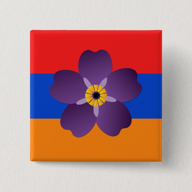 Emblemen & flagga för armeniskt folkmord knäppas knapp (Framsida)