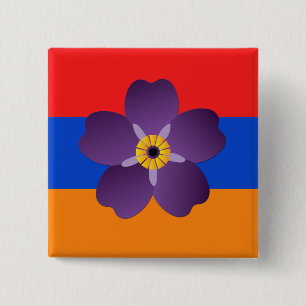 Emblemen & flagga för armeniskt folkmord knäppas knapp