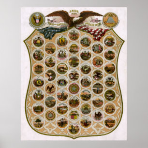 Emblems av Förenta staterna 1876 Poster