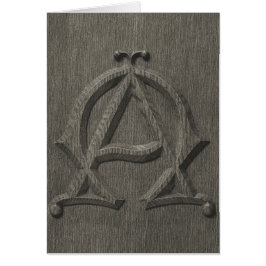 Embossed Alpha Omega Card Hälsningskort