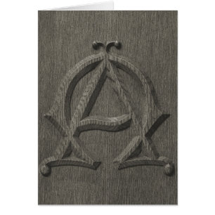Embossed Alpha Omega Card Hälsningskort