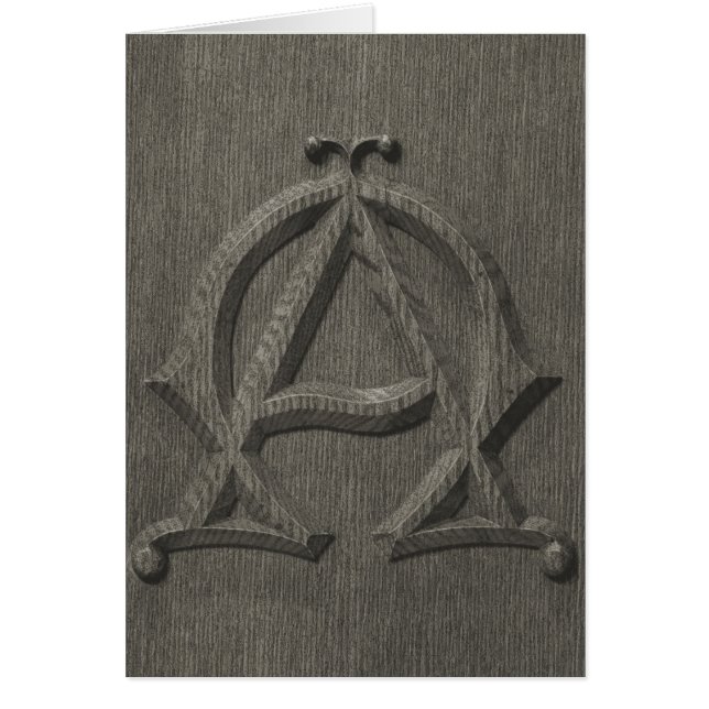 Embossed Alpha Omega Card Hälsningskort (Framsidan)