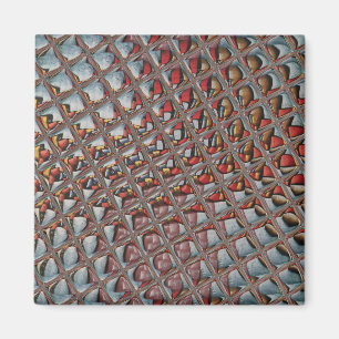 Embossed Ash Grått Maroon Checkded: A Modern Art Magnet
