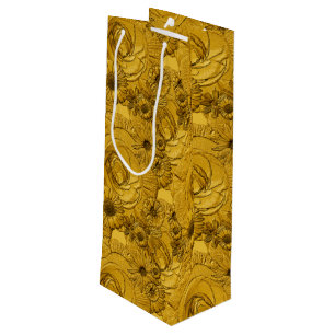 Embossed Flowers-Guld-VIN GIFT BAG