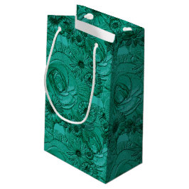Embossed Flowers-Jade Grönt-GIFT BAG S