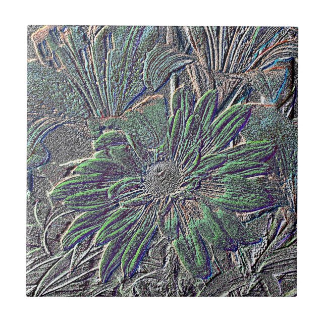 Embossed Flowers Kakelplatta (Framsidan)