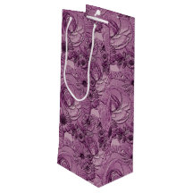 Embossed Flowers-Lt Lila-VIN GIFT BAG