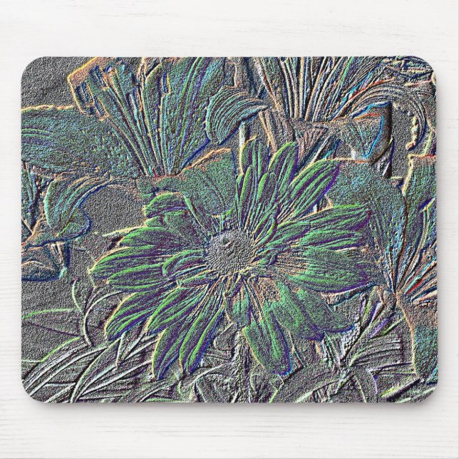 Embossed Flowers with Färg Musmatta (Framsidan)