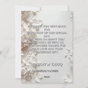 Embossed Grått Blommigt Struktur Tack Bröllop Inbjudningar