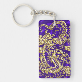 Embossed Guld Dragon on Lila Satin Print Print