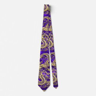 Embossed Guld Dragon on Lila Satin Print Print Slips