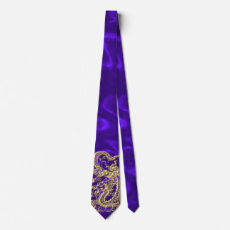 Embossed Guld Dragon on Lila Satin Print Print Slips