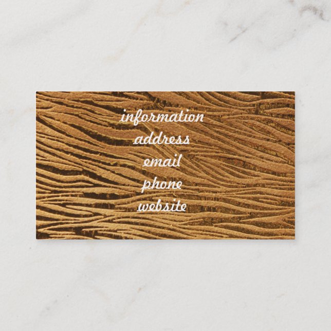 Embossed Guld-läderbild Visitkort (Baksida)