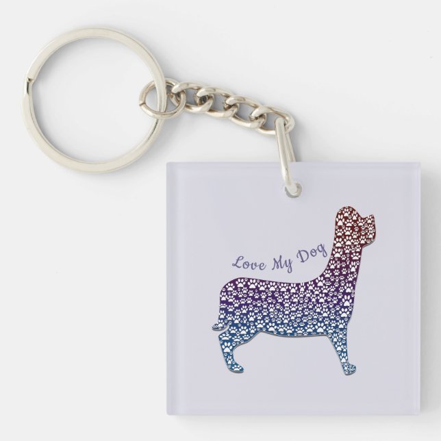 Embossed Indigo Gradient Paw Print Dog Outline (Framsidan)