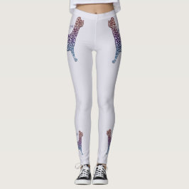 Embossed Indigo Gradient Paw Print Dog Outline Leggings