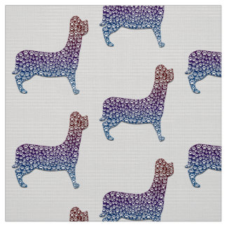 Embossed Indigo Gradient Paw Print Dog Outline Tyg