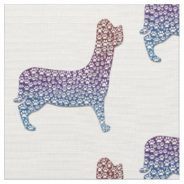 Embossed Indigo Gradient Paw Print Dog Outline Tyg
