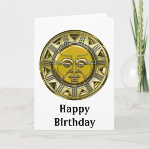 Embossed Mayan Metallic Sol Kort