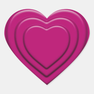 Embossed Rosa Heart Hjärtformat Klistermärke