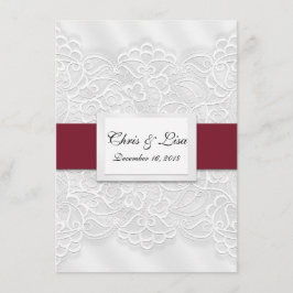 Embossed Snöre Deep Red Bible Scripture Bröllop Inbjudningar