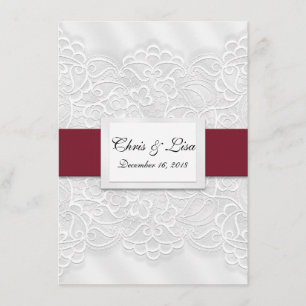 Embossed Snöre Deep Red Bible Scripture Bröllop Inbjudningar
