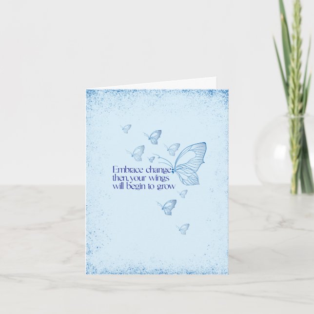 Embrace Change-Inspirational Semicolon Butterfly Kort (Framsida)