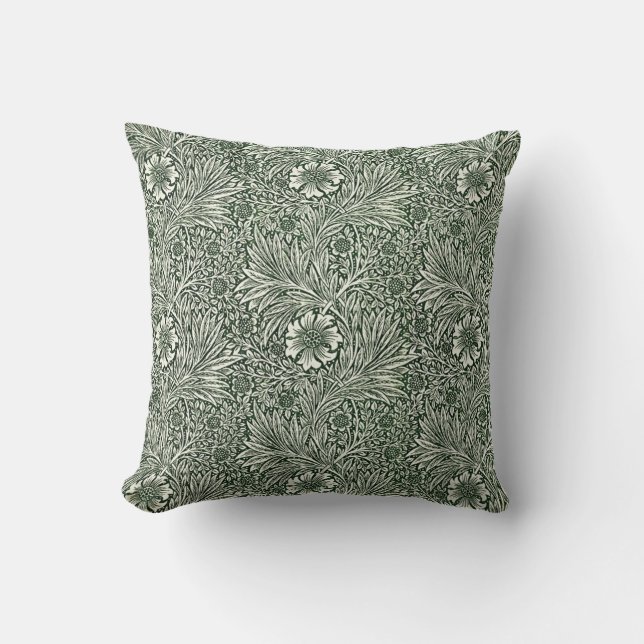Embrace Elegance: Grönt Marigold Kudde (Framsida)