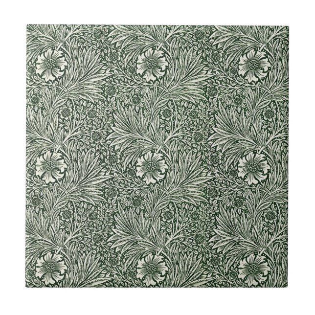 Embrace Elegance med Grönt Marigold Kakelplatta (Framsidan)