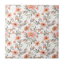 Embrace Elegance: Rosa Boho Blommigt Kakelplatta