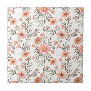 Embrace Elegance: Rosa Boho Blommigt Kakelplatta
