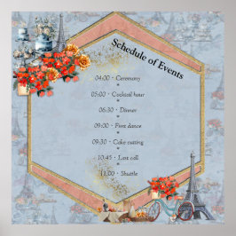 Embrace Fransk land som bor i Blek Blue Poster