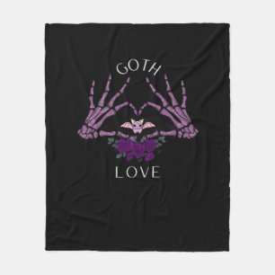 Embrace Goth Skeleton Heart Fleecefilt