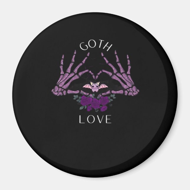 Embrace Goth Skeleton Heart Magnet (Framsidan)