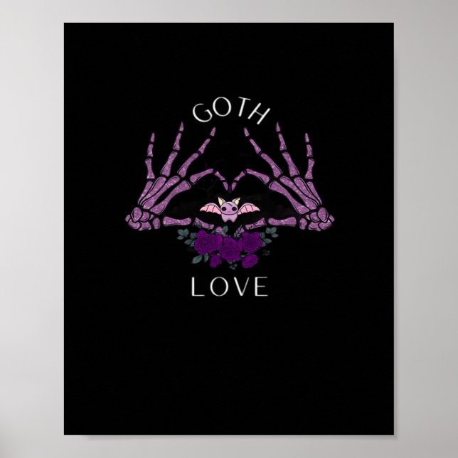 Embrace Goth Skeleton Heart Poster (Framsidan)