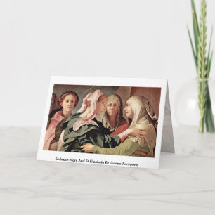 Embrace Mary och St.Elizabeth av Jacopo Pontormo Kort