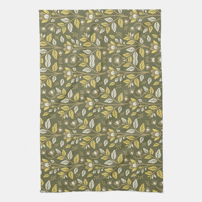 Embrace Nature with Elegant Floral Patterns Kökshandduk (Vertikal)