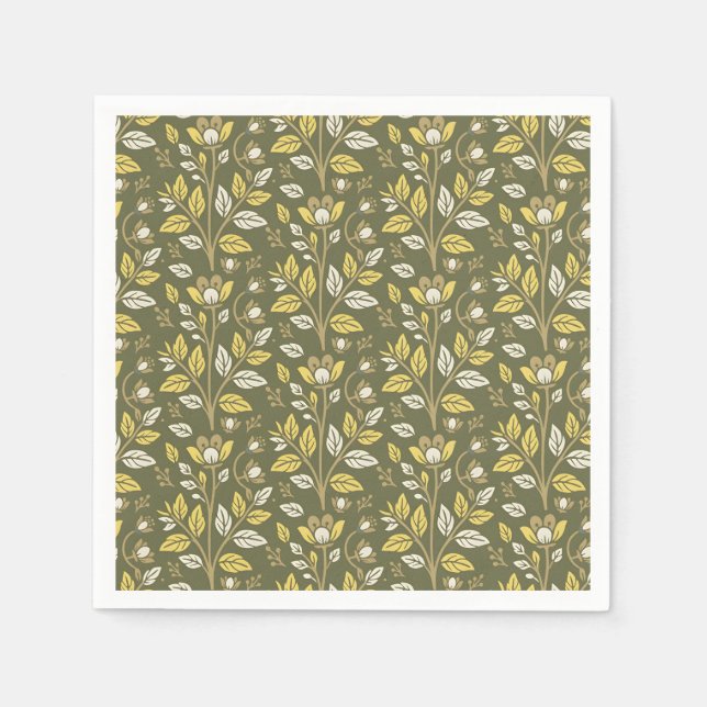 Embrace Nature with Elegant Floral Patterns Pappersservett (Framsidan)