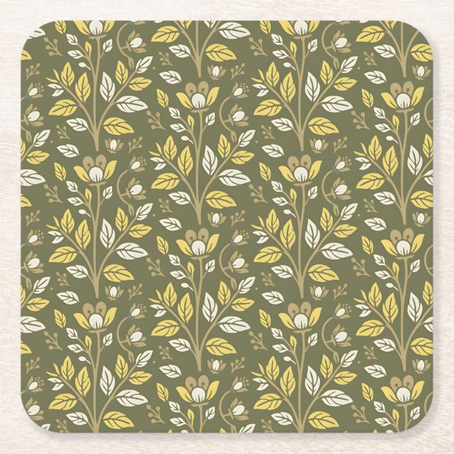 Embrace Nature with Elegant Floral Patterns Underlägg Papper Kvadrat (Framsidan)