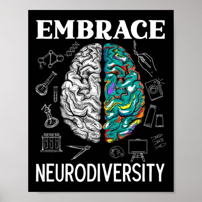 Embrace Neurodiversity Adhd Awareness Mental Healt Poster (Framsidan)