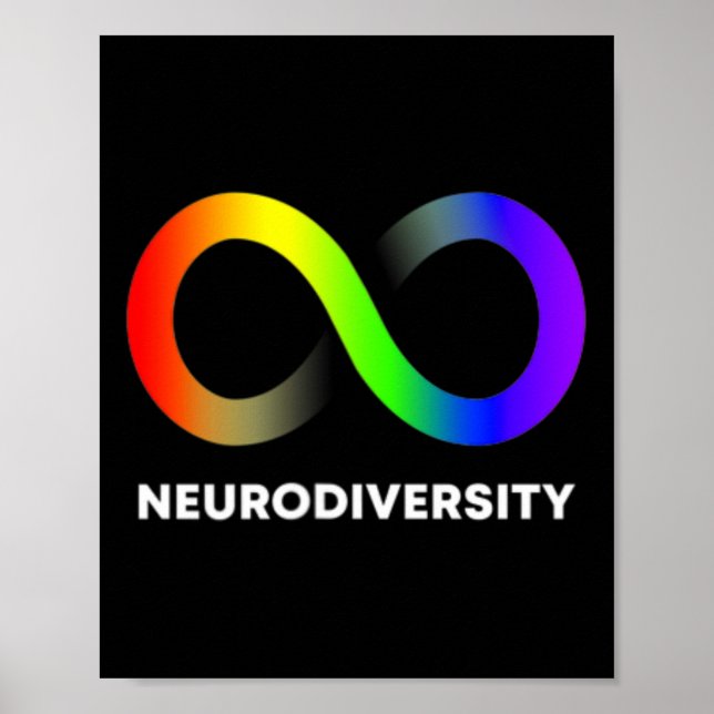 Embrace Neurodiversity Autism Adhd Asd Infinity Ra Poster (Framsidan)